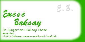 emese baksay business card